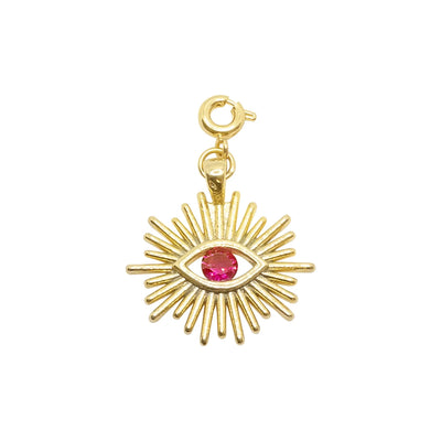 Evil Eye Magenta Gold Charm LaCkore Couture
