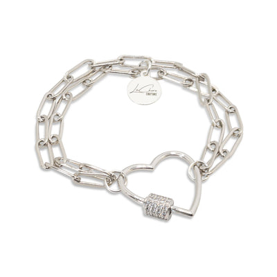 Crystal Love Lock Charm Bracelet LaCkore Couture