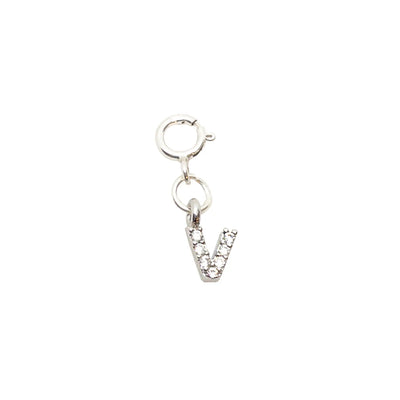 Initial V - Silver Charm LaCkore Couture
