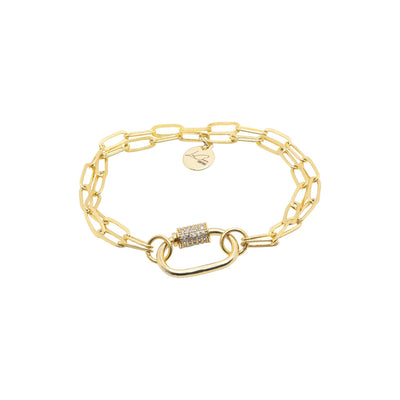 Crystal Link Lock Charm Bracelet LaCkore Couture