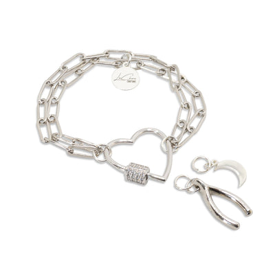 Crystal Love Lock Charm Bracelet LaCkore Couture