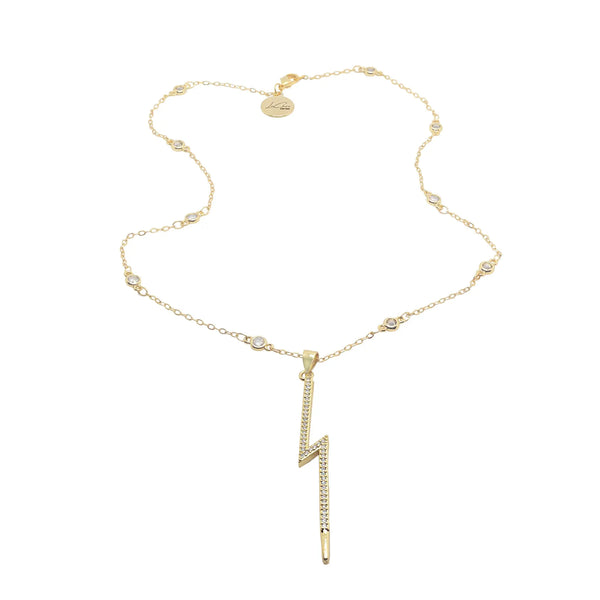 Lightning Bolt Pendant Necklace in18K Gold - Stein Diamonds P1810