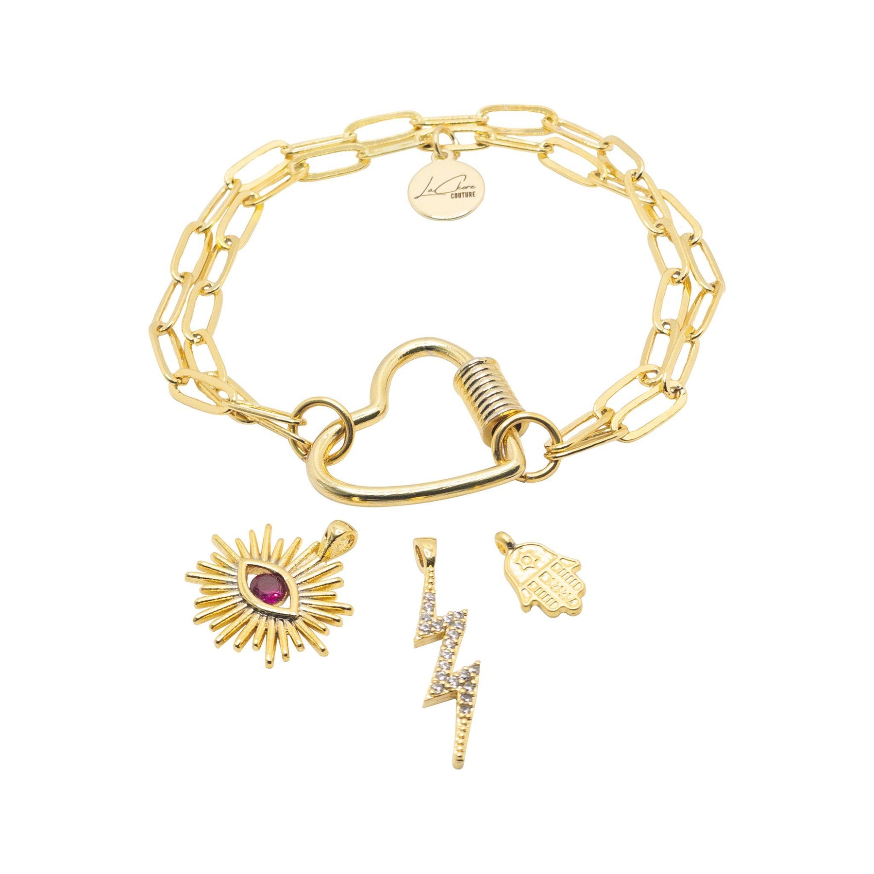 Love lock charm bracelet Clearance