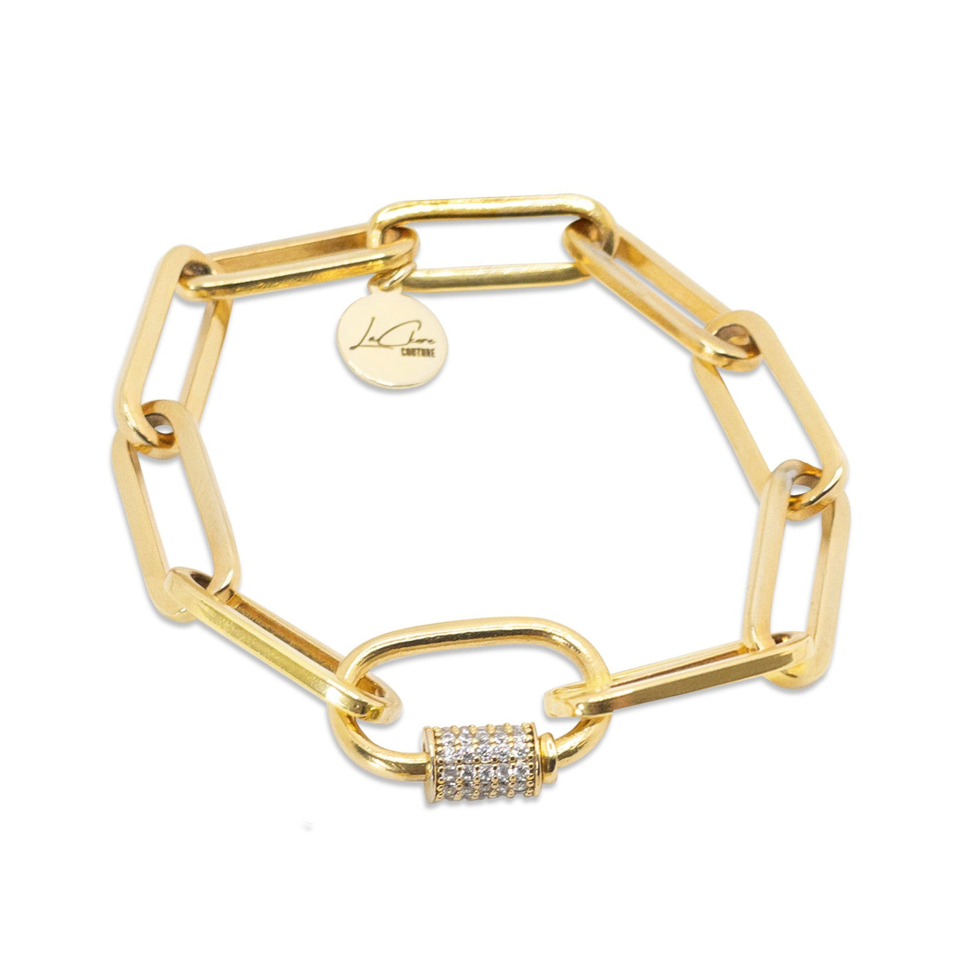 Throwback Crystal Link Charm Bracelet LaCkore Couture